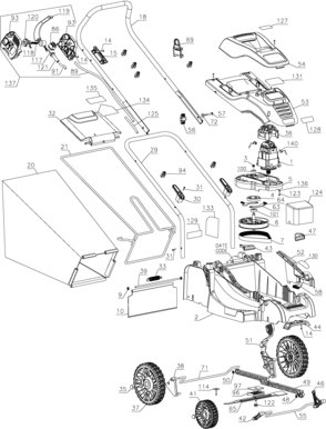 Page A Diagram and Parts List for EM1500 2 Black and Decker Lawn Mower